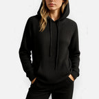 Damen Strick Hoodie mit weichem Rippmaterial
