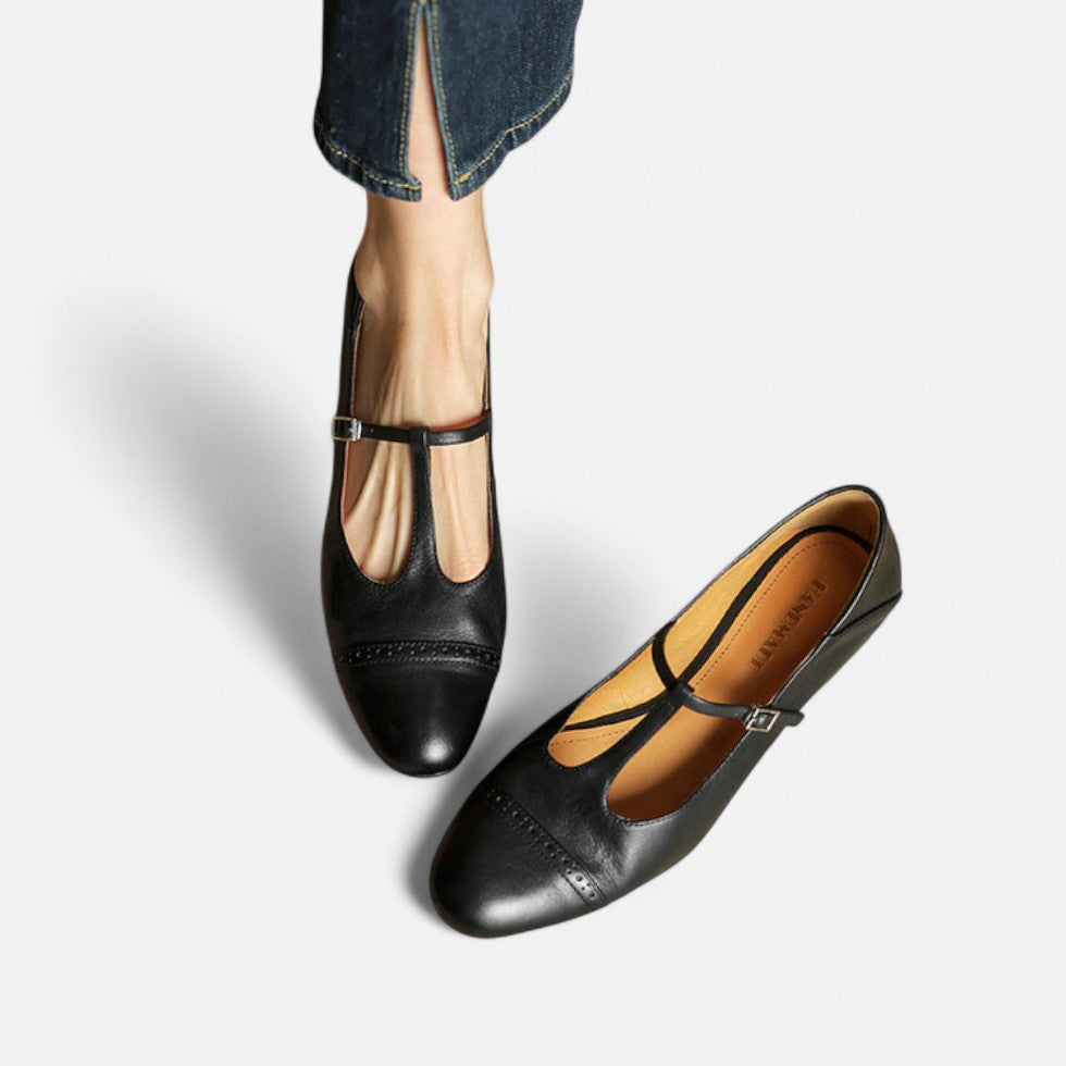 Elegante Flats mit Vintage Riemchen für Damen