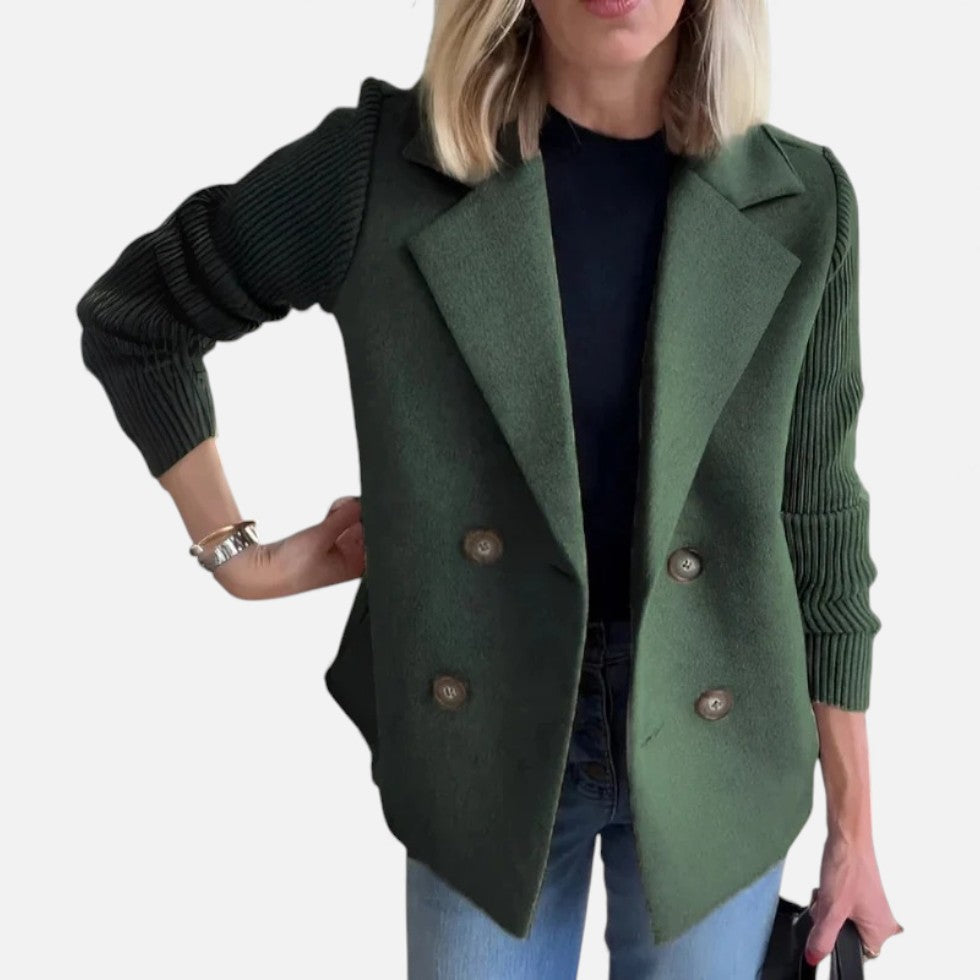 Damen Strickblazer mit Strukturärmeln