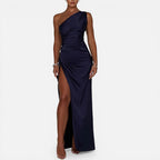 Maxikleid mit One Shoulder Design und hohem Schlitz