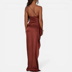 Maxikleid mit One Shoulder Design und hohem Schlitz