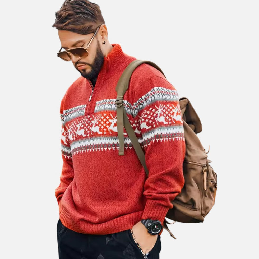 Weihnachtspullover Herren mit Rentiermuster