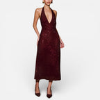 Midikleid mit tiefem Rückenausschnitt und Neckholder
