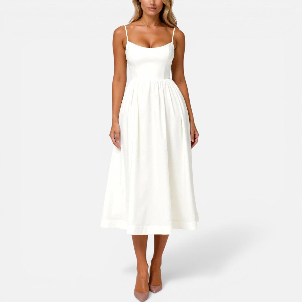 Midikleid mit Spaghettiträgern