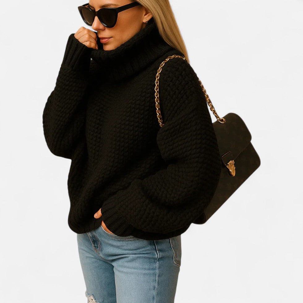 Warmer Strickpullover Damen Mit Rollkragen