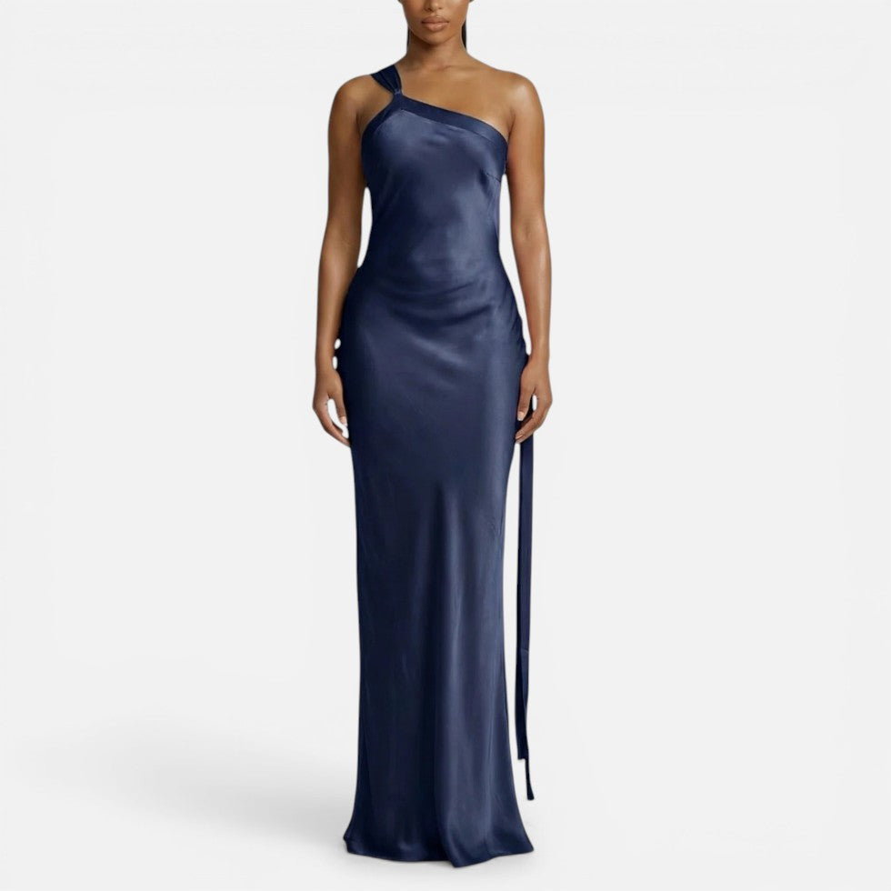 Damen Maxikleid mit One Shoulder und Rückenausschnitt
