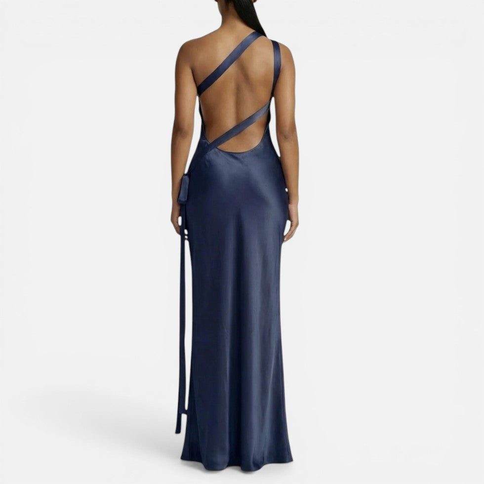 Damen Maxikleid mit One Shoulder und Rückenausschnitt