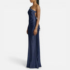 Damen Maxikleid mit One Shoulder und Rückenausschnitt