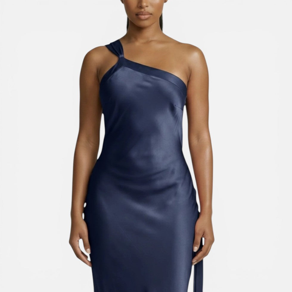 Damen Maxikleid mit One Shoulder und Rückenausschnitt