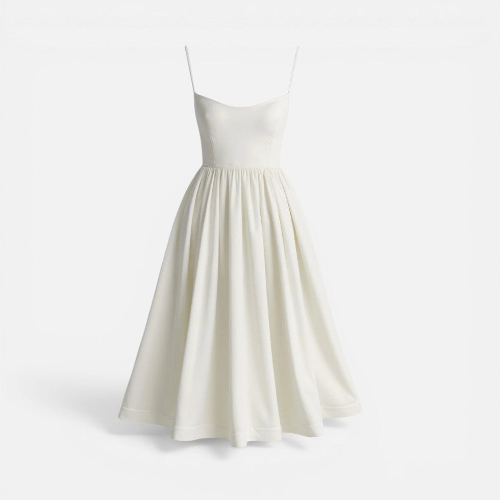 Midikleid mit Spaghettiträgern