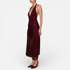 Midikleid mit tiefem Rückenausschnitt und Neckholder