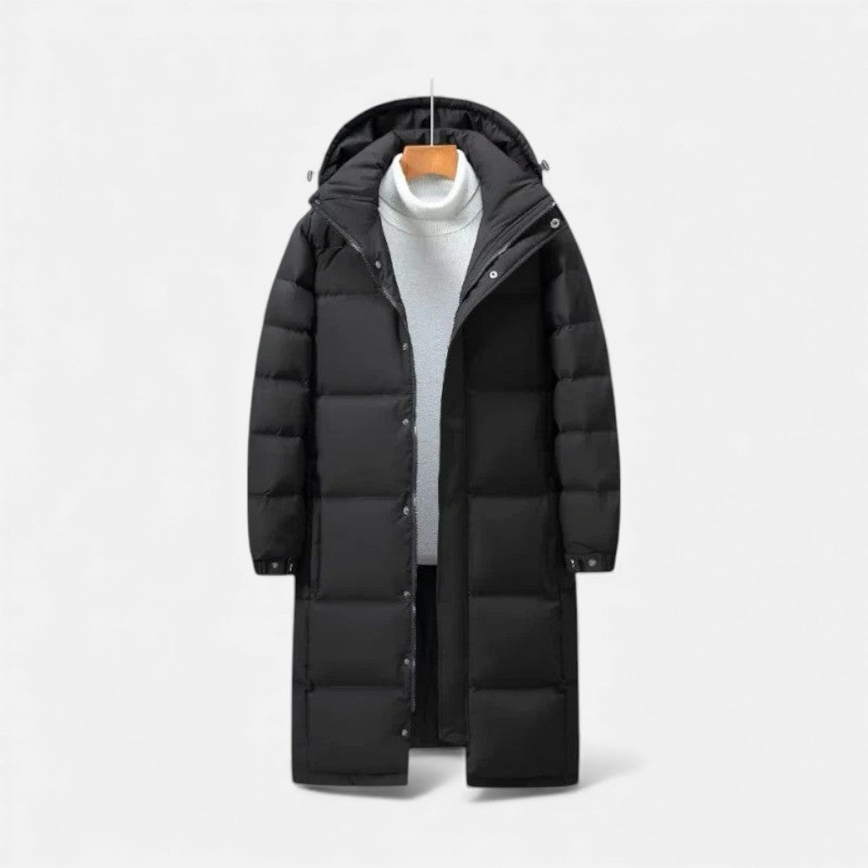 Langer wattierter Wintermantel
