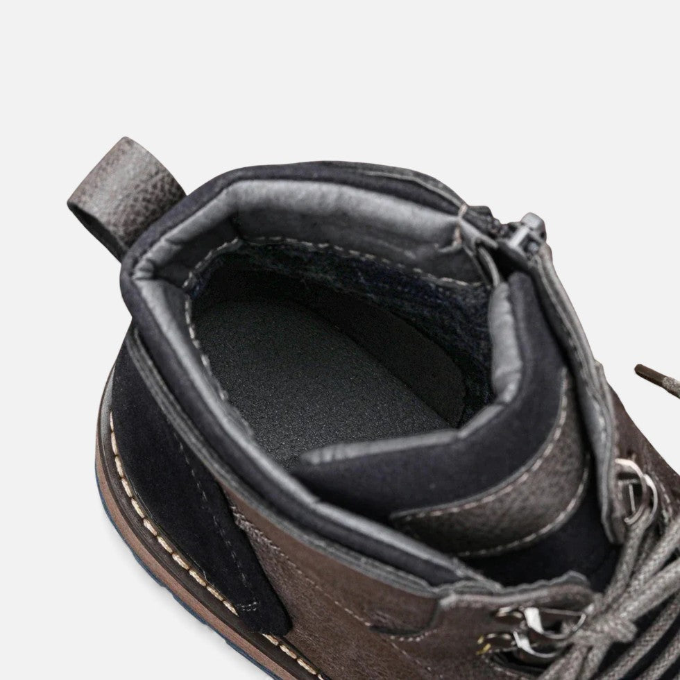 Schnürstiefeletten für Herren mit Strukturleder