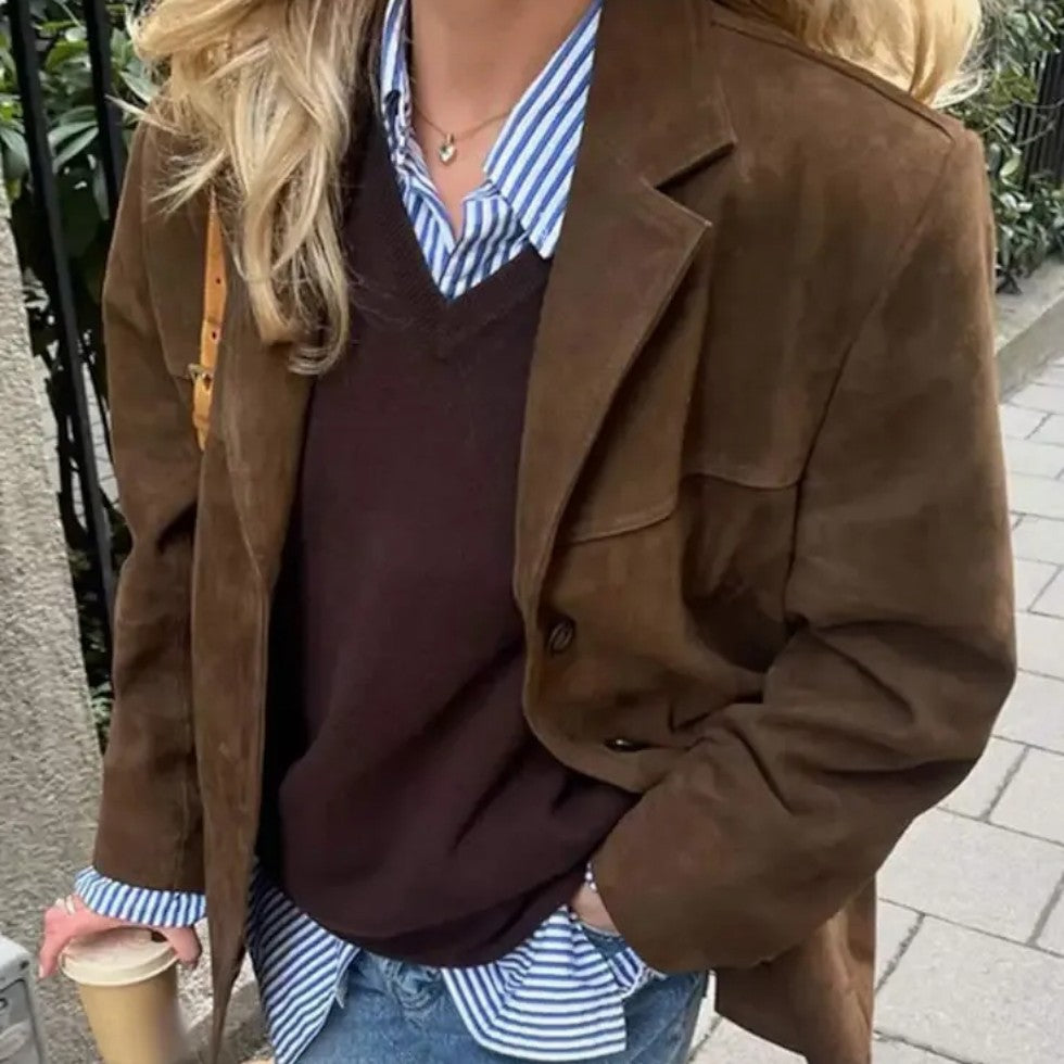 Damen Oversize Blazer aus weichem Stoff