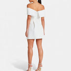 Schulterfreies Cocktailkleid Damen mit elegantem Faltendetail