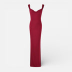 Langes Abendkleid mit Herzausschnitt und Schleife