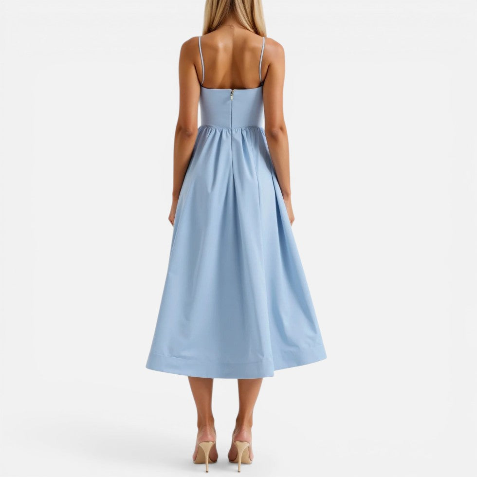Midikleid mit Spaghettiträgern