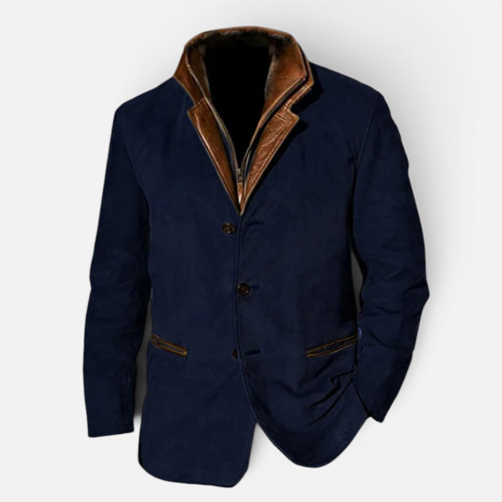 Herren Jacke mit Stehkragen und Knopfleiste