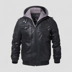 Kunstlederjacke mit Kapuze für Herren