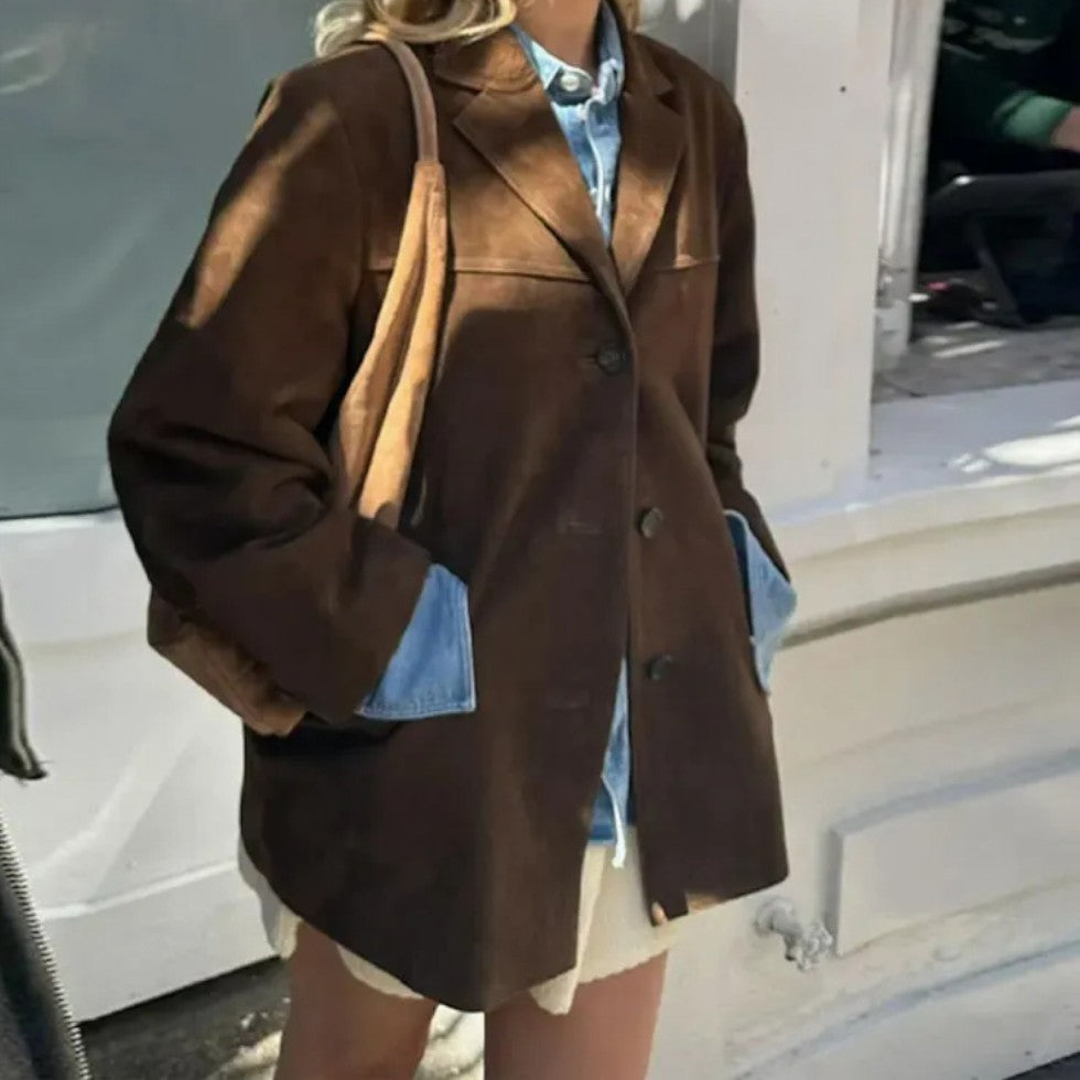 Damen Oversize Blazer aus weichem Stoff