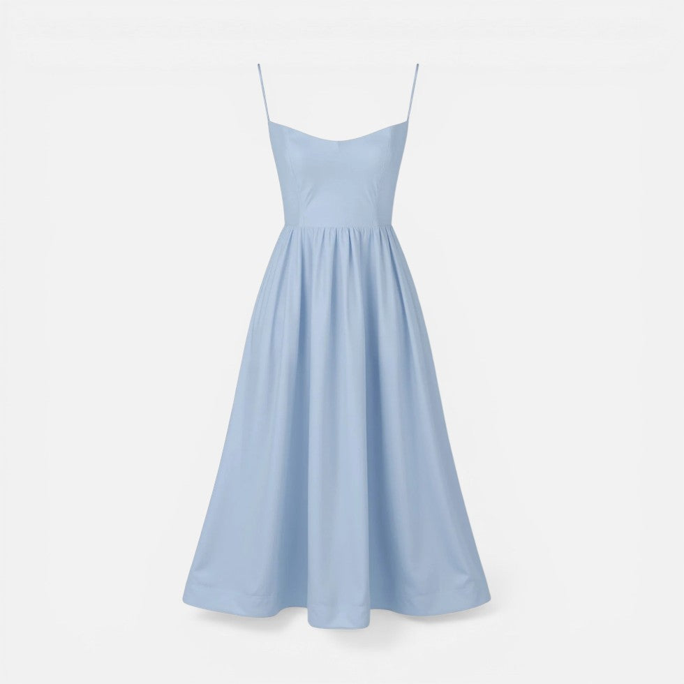 Midikleid mit Spaghettiträgern
