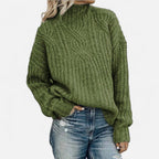 Gestrickter Pullover mit hohem Kragen