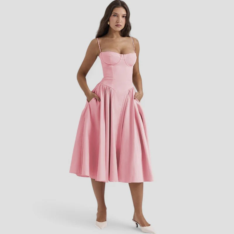Korsett-Midikleid im Vintage-Stil