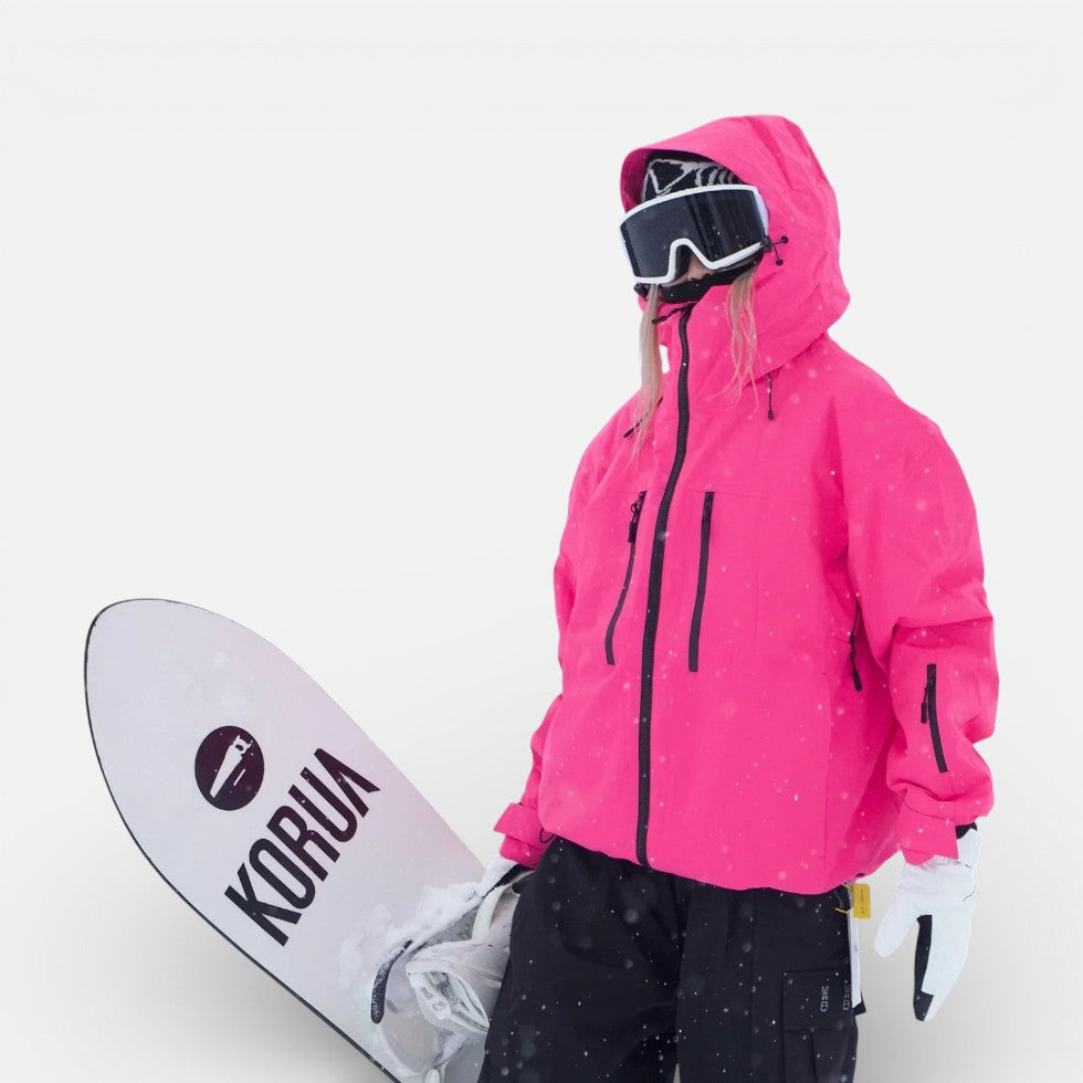 Damen Skijacke mit Kapuze und Reißverschlusstaschen