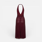 Midikleid mit tiefem Rückenausschnitt und Neckholder
