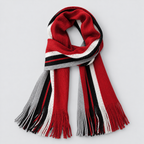 Herren Gestreifter Strickschal mit Fransen – Langer Winterschal, Herbst Winter