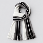 Herren Gestreifter Strickschal mit Fransen – Langer Winterschal, Herbst Winter