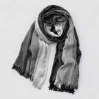 Herren Leichter Crinkle-Schal mit Farbverlauf und Fransenkante – Zweifarbiger Schal, Herbst Winter