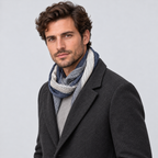 Herren Leichter Crinkle-Schal mit Farbverlauf und Fransenkante – Zweifarbiger Schal, Herbst Winter