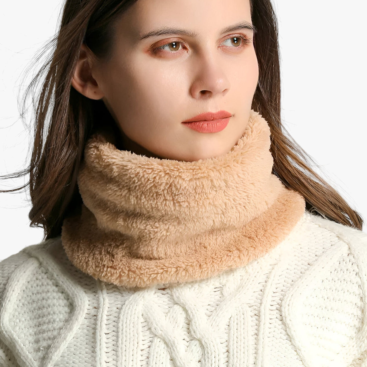 Damen Plüsch-Loopschal – Kuscheliger Halswärmer aus Kunstfell, Herbst Winter