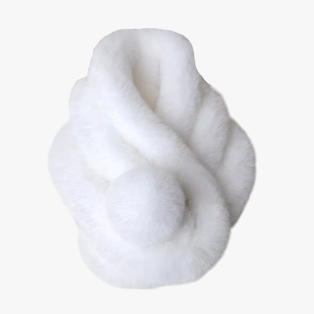 Damen Flauschiger Fellschal mit Bommeln – Durchsteckschal, Herbst Winter
